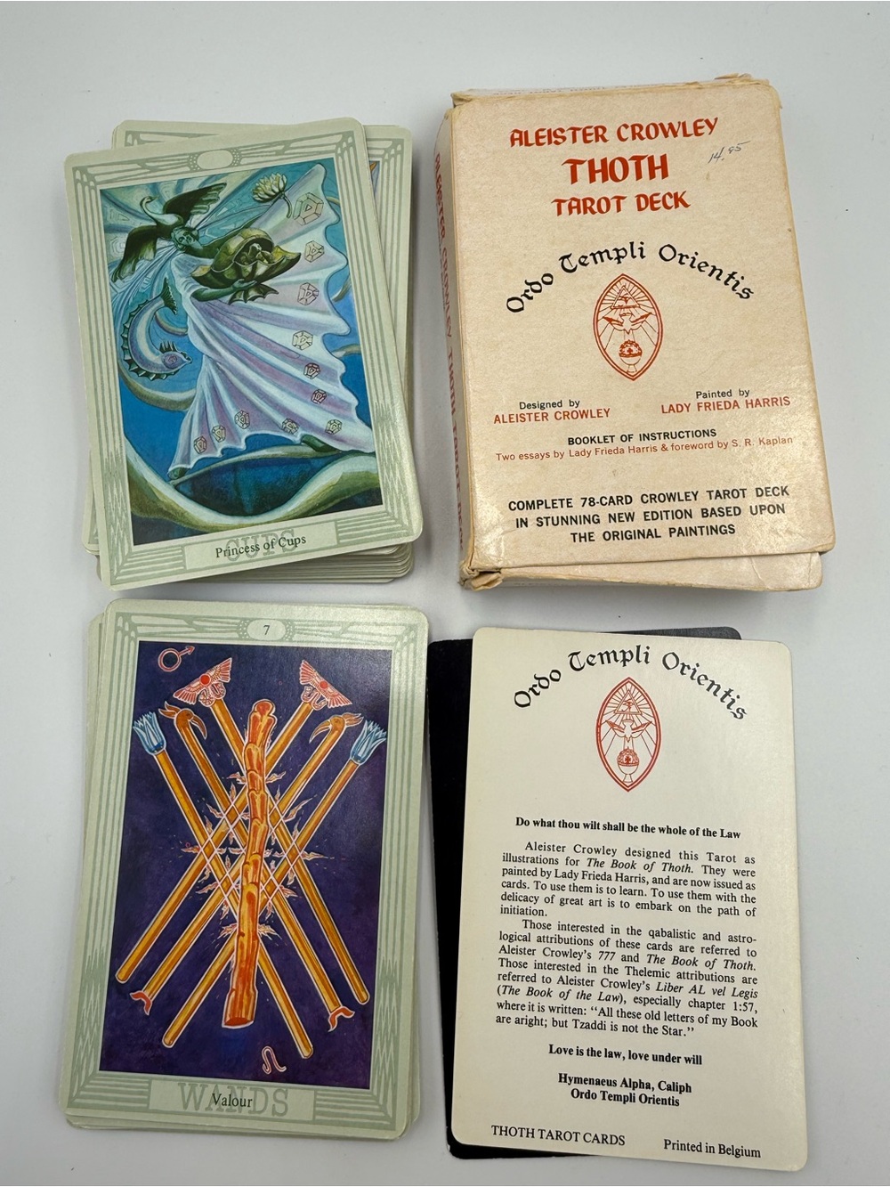 Vintage Aleister Crowley THOTH Tarot Deck 78 Cards AC78 Belgium--NO MANUAL
